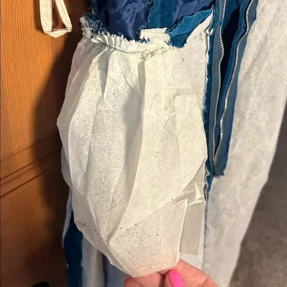 Vintage 1950-60s Teal Blue Velvet Maxi Cocktail Dress Neusteters Denver CO sz XS - Picture 12 of 16